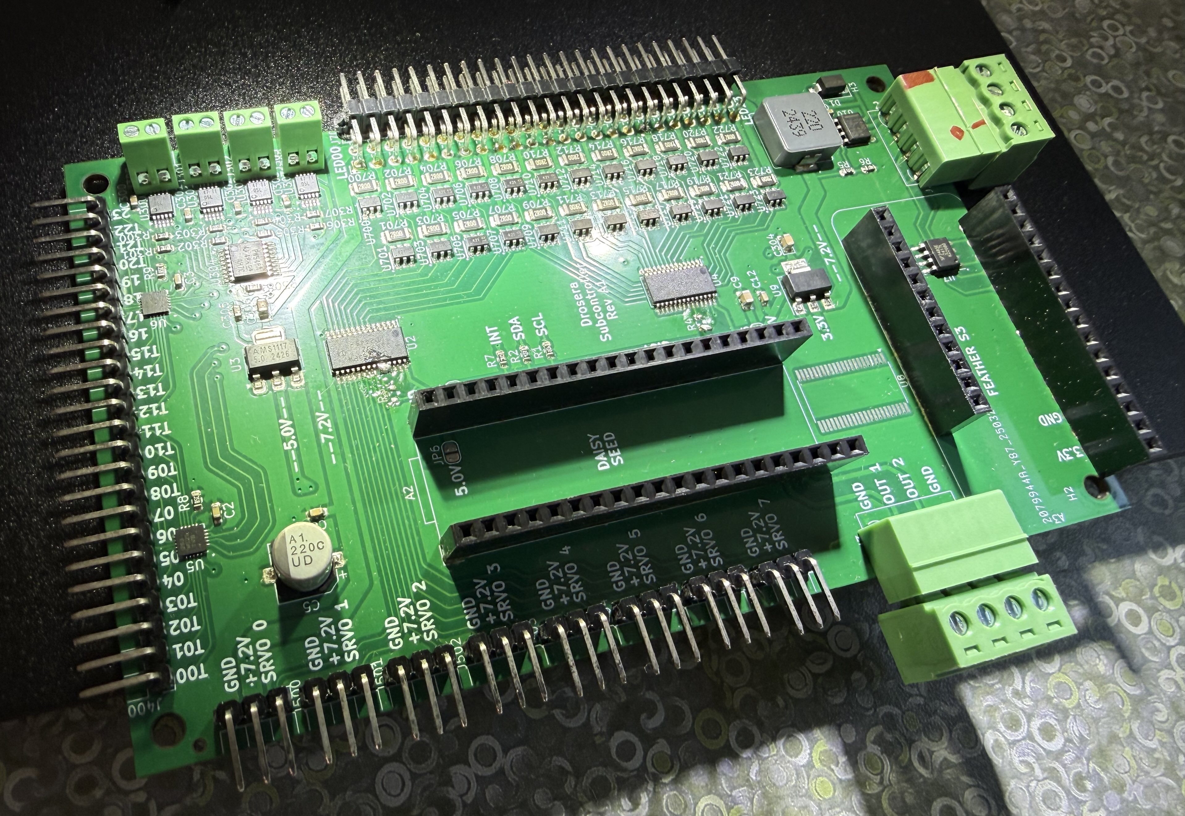 Top view of the electronics control board